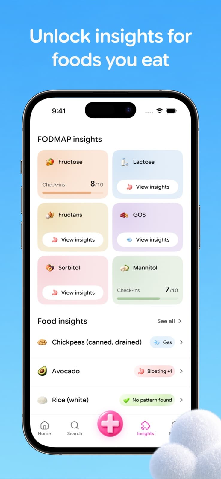 Unlock food and FODMAP insights from your logs
